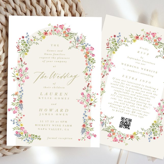Invitación primavera en un boda de arco floral RSVP DETAILS (Subido por el creador)