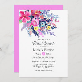 Invitación Primavera floral Bebé virtual o ducha de novia