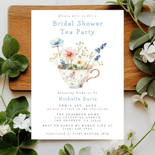 Invitación Primavera Floral Bridal Shower Tea Fiesta