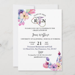 Invitación Primavera floral de color de agua en la escuela de