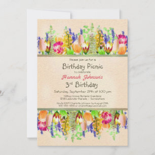 Invitación Primavera Flores 3.ᵉʳ Fiesta de picnic