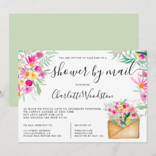 Invitación Primavera linda acuarela floral ducha de bebé por 