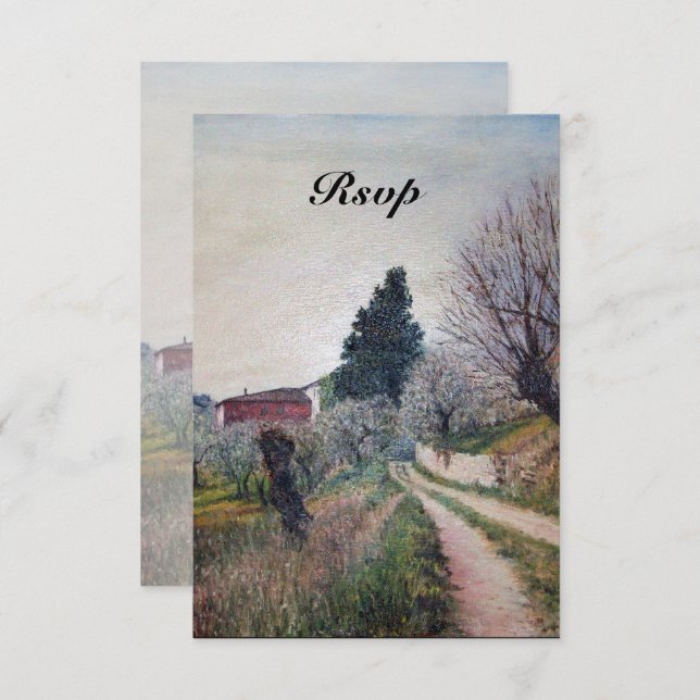 Invitación PRIMAVERA MÁS TEMPRANA DE LA TOSCANA LANSCAPE rsvp (Anverso / Reverso)