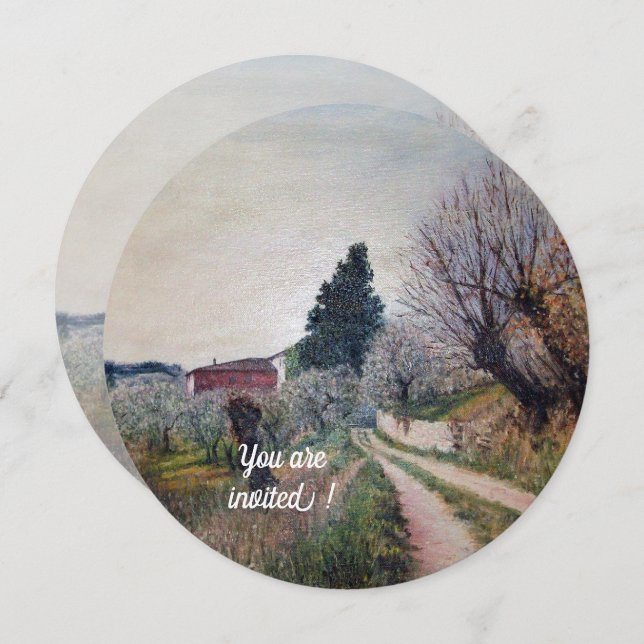 INVITACIÓN PRIMAVERA MÁS TEMPRANA EN EL PAISAJE DE TOSCANA (Anverso / Reverso)