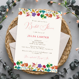 Invitación Primavera Mostaza Amarillo Flor Púrpura Ducha De N