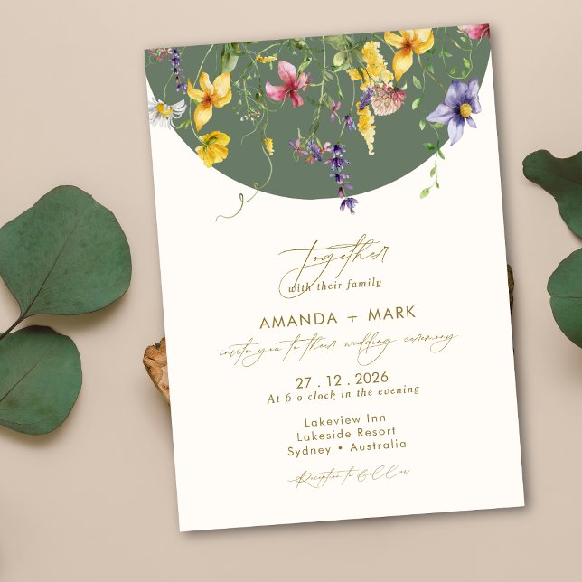 Invitación Primavera otoño Boho Flor silvestre capricho (Subido por el creador)