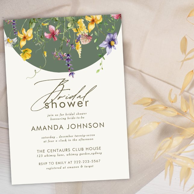 Invitación Primavera otoño Boho Wildflowers Ducha de novia (Subido por el creador)