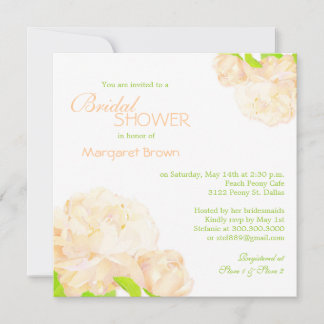 Invitación Primavera Peach Peony Boho Briower