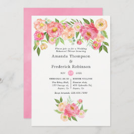 Invitación Primavera Peony Flores Boda ensayo cena