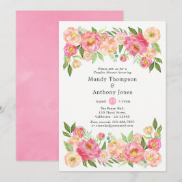Invitación Primavera Peony Flower Parejas Shower