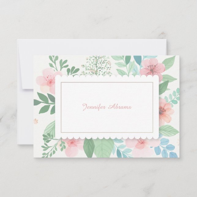 Invitación Primavera Romance Notecard (Anverso)