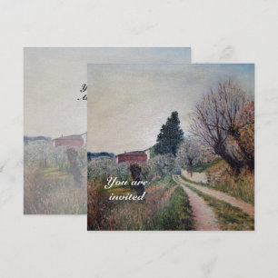 INVITACIÓN PRIMAVERA TEMPRANA EN PAISAJE DE TOSCANA