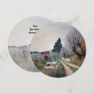 INVITACIÓN PRIMAVERA TEMPRANA EN PAISAJE DE TOSCANA
