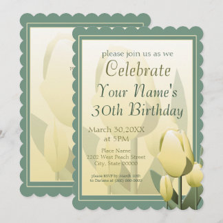 Invitación Primavera Tulips Fiesta de cumpleaños Amarillo