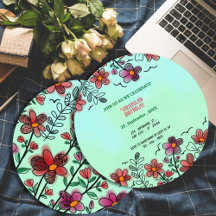 PRIMAVERA ÚNICA DOODLE ROJO FLORES CUMPLEAÑOS