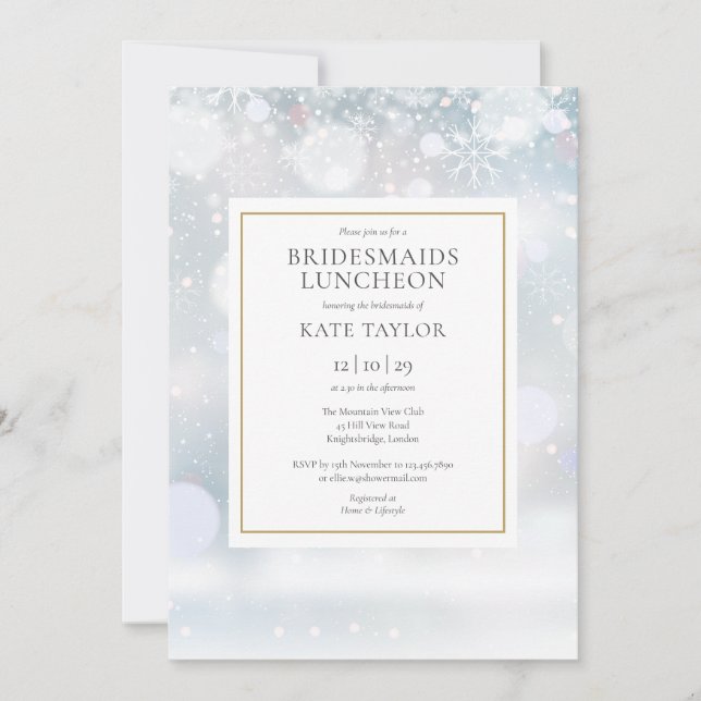 Invitación Primer almuerzo para las damas de honor de inviern (Anverso)