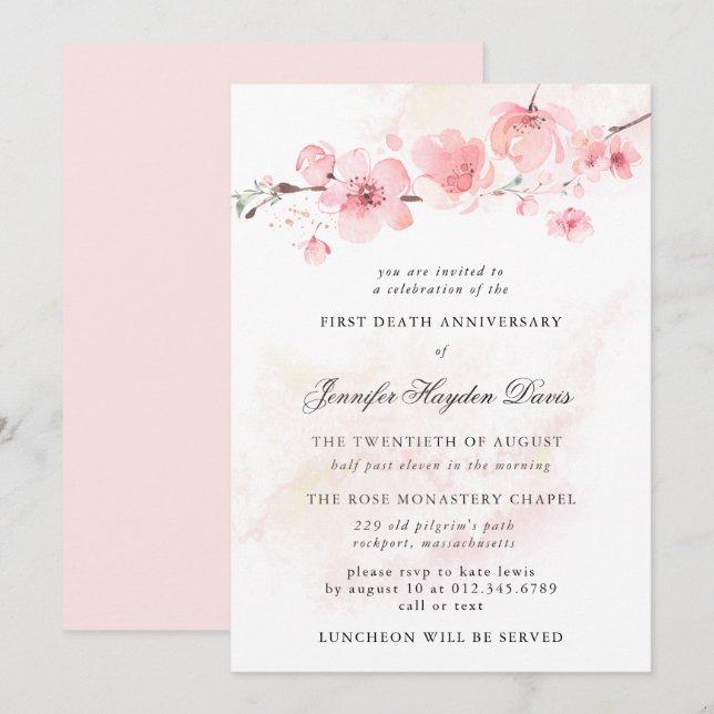 Invitación Primer Aniversario de la Florencia del Cerezo (Anverso / Reverso)