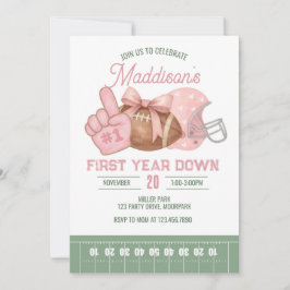Invitación Primer año abajo, Cumpleaños de fútbol, Fútbol ros
