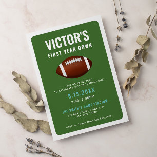 Invitación Primer Año Atrás El Fútbol   1 Fiesta de cumpleaño
