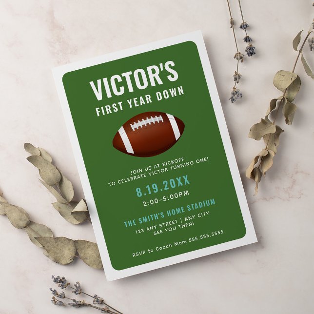Invitación Primer Año Atrás El Fútbol | 1 Fiesta de cumpleaño (Subido por el creador)
