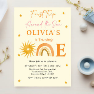 Invitación Primer Año de Boho Baby alrededor del Sol