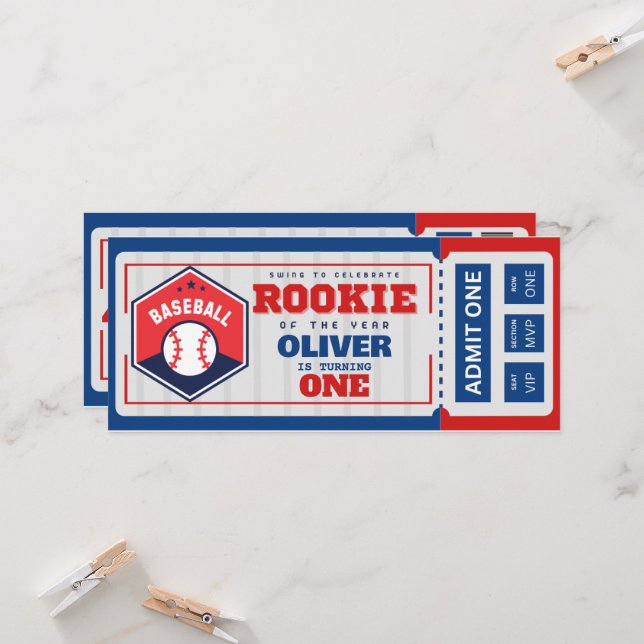 Invitación primer año de caída de la entrada de béisbol (Anverso/Reverso In Situ)