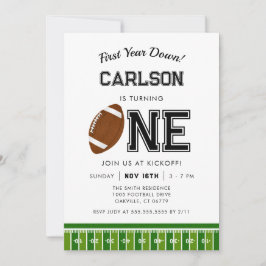 Invitación Primer año de caída | Primer cumpleaños de Footbal