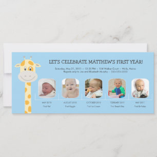Invitación Primer año de cumpleaños de Baby Boy