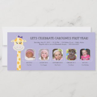 Invitación Primer año de cumpleaños de la niña bebé