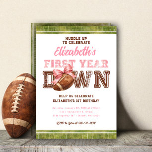 Invitación Primer Año de Fútbol Americano de la Chica Cumplea