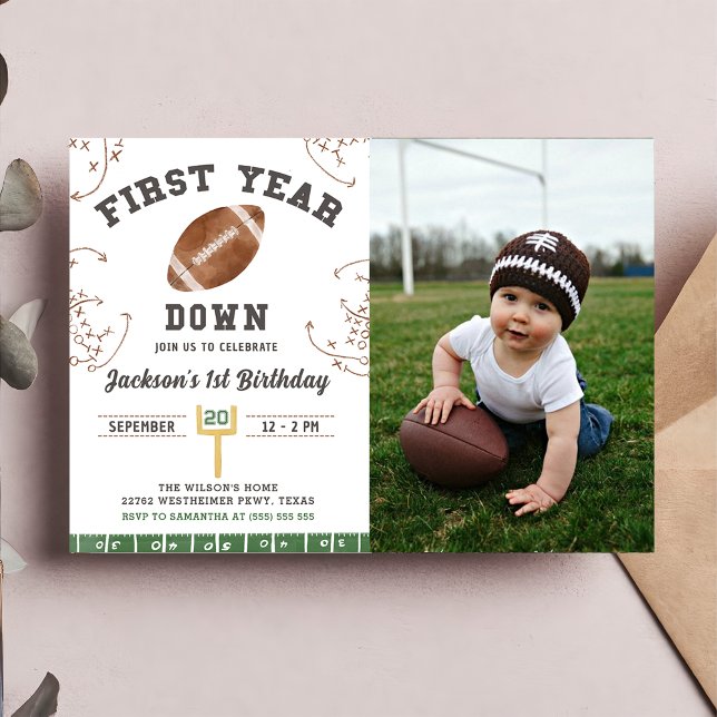 Invitación Primer año de fútbol foto Fiesta de primer cumplea (Subido por el creador)