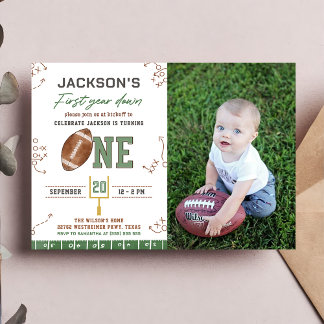 Invitación Primer año de la foto del primer cumpleaños del fú