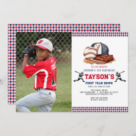 Invitación Primer año en el Béisbol Fiesta de cumpleaños