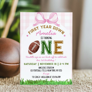 Invitación Primer año fallido Fútbol Primer Chica Cumpleaños