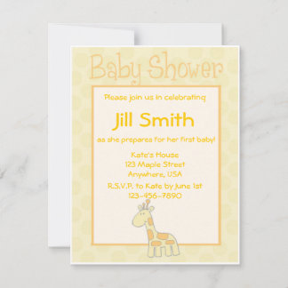 Invitación Primer Baby Shower - Amarillo