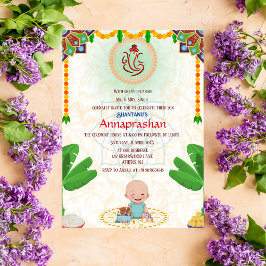 Invitación Primer bebé indio de arroz "Annaprashan"