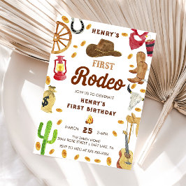 Invitación Primer bebé rodeo de cumpleaños de occidente