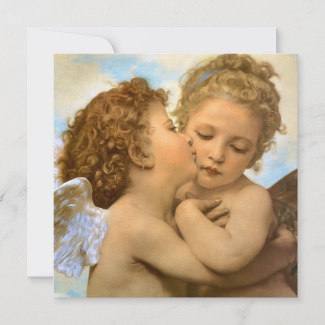 Invitación Primer beso (detalle de ángel) de Bouguereau (Anverso)