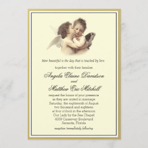 Invitación Primer beso romántico vintage