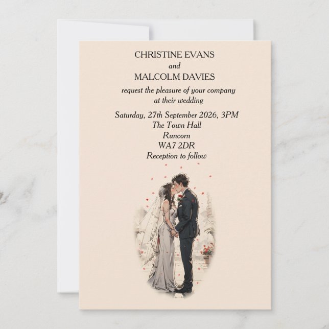 Invitación Primer Boda de besos (Anverso)