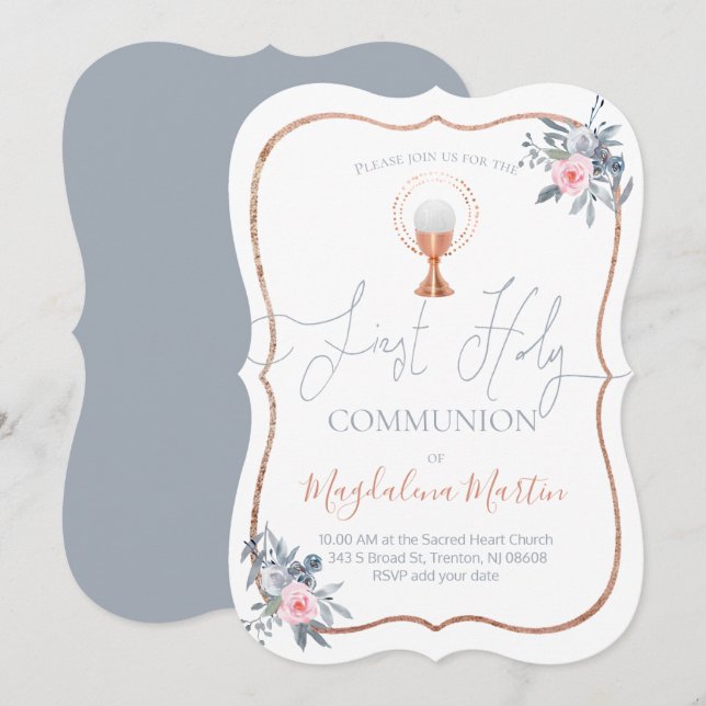 Invitación Primer chica católico de la Comunidad (Anverso / Reverso)