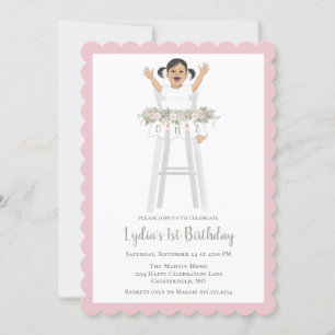 Invitación Primer Chica de cumpleaños, alto presidente Buntin