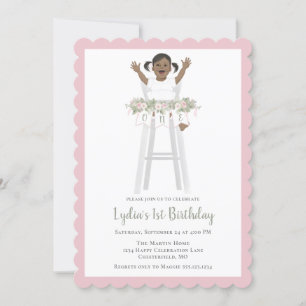 Invitación Primer Chica de cumpleaños, alto presidente Buntin