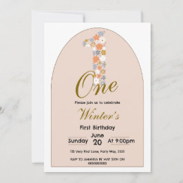 Invitación Primer Chica de cumpleaños Floral Primer Fiesta Ro