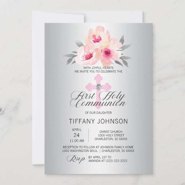 Invitación Primer CHICA de la Cruz Rosa Floral de la Santa Co (Anverso)