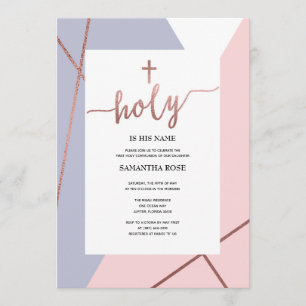 Invitación Primer Chica de la Santa Comunión, Rosa de Oro