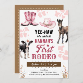 Invitación Primer Chica de Rodeo Occidental de Cumpleaños