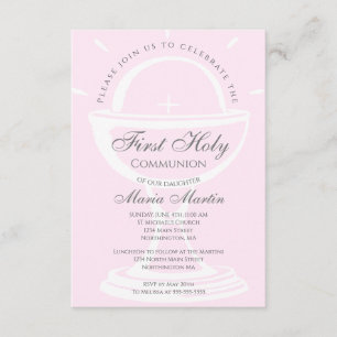 Invitación Primer Chica Rosa de la Comunión
