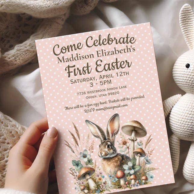 Invitación Primer conejo de Pascua Jack (Celebrate the joy of a first Easter with our adorable Jack Rabbit collection.)