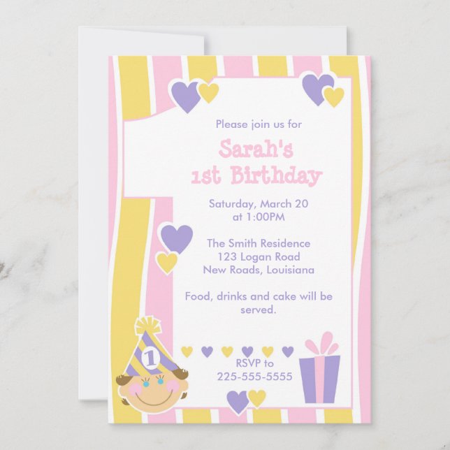 Invitación Primer cumpleaños (Anverso)